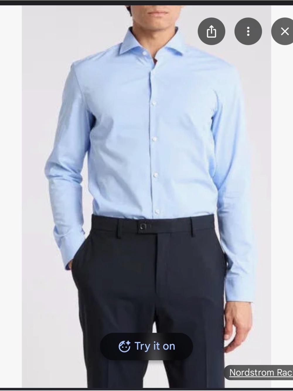 Boss Light Blue Dress Shirt for Men easy iron size 15